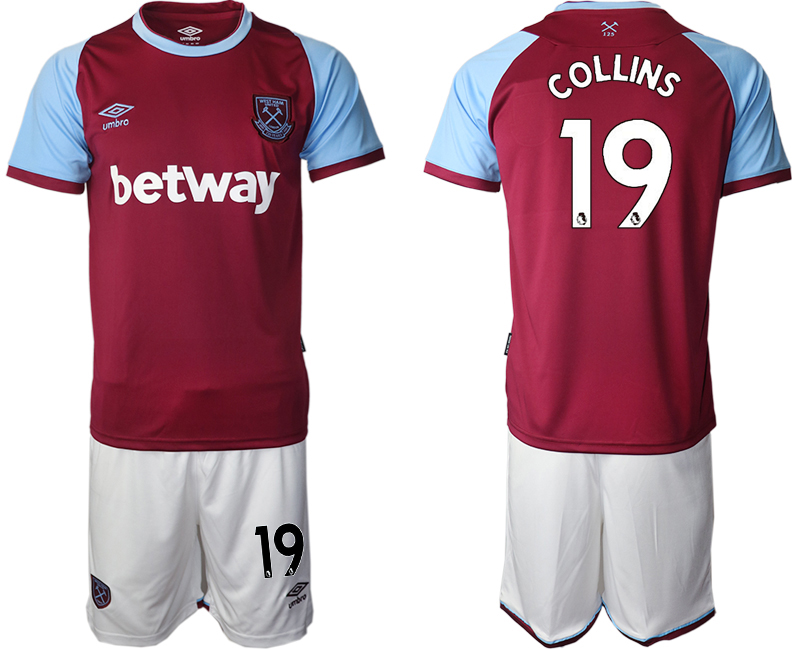 Men 2020-2021 club West Ham United home #19 red Soccer Jerseys->west ham united jersey->Soccer Club Jersey